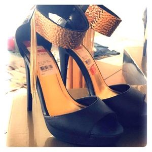 Black Heels w/ Gold Hardware